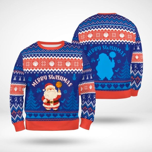 Merry Swishmas Basketball Ugly Christmas Sweater