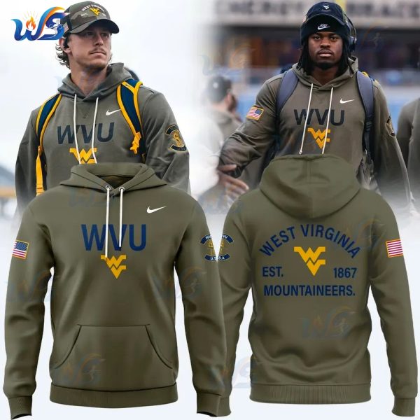 2025 Limited Edition Hoodie West Virginia Football Military Appreciation