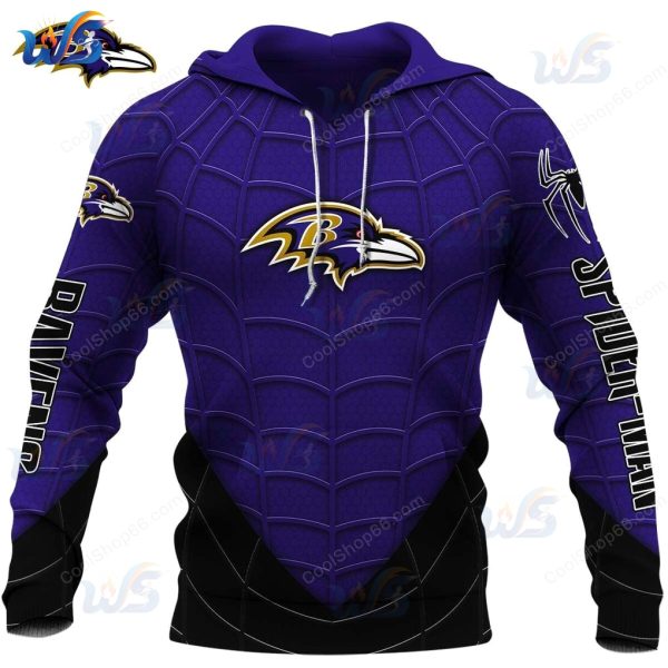 Baltimore Ravens x Spider Man 2025 Excellent Design Hoodie