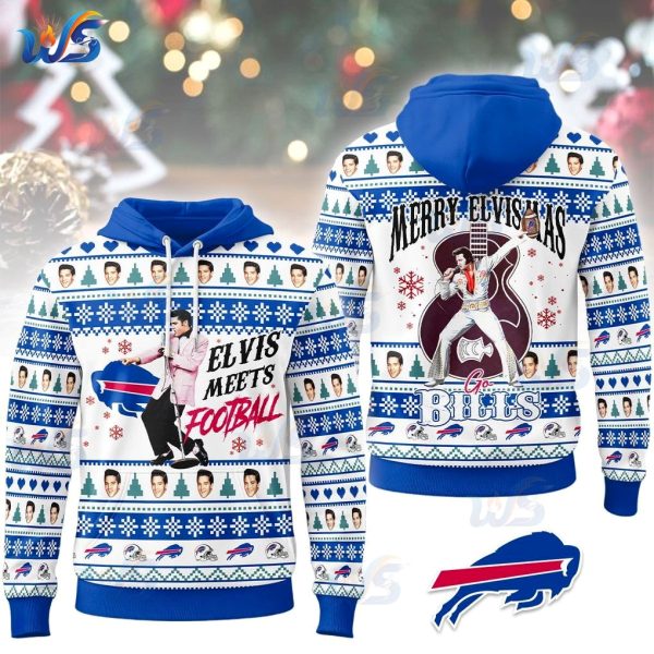 Buffalo Bills x Elvis Presley Christmas Hoodie