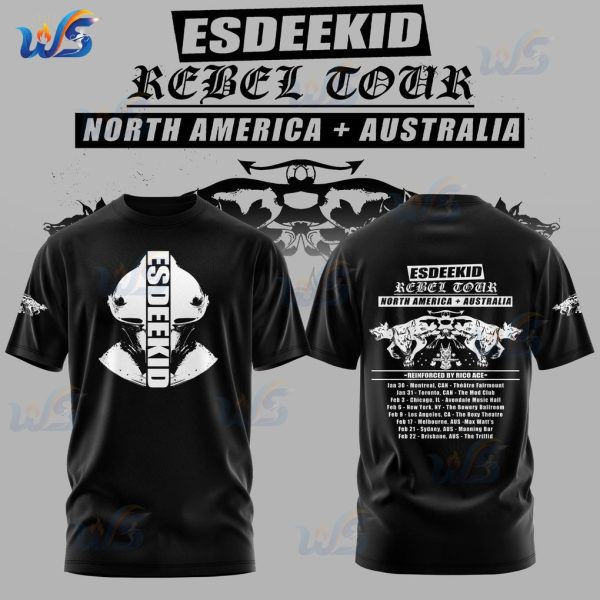 EsDeeKid Tour 2026 Commemorative Black T-Shirt, Hoodie