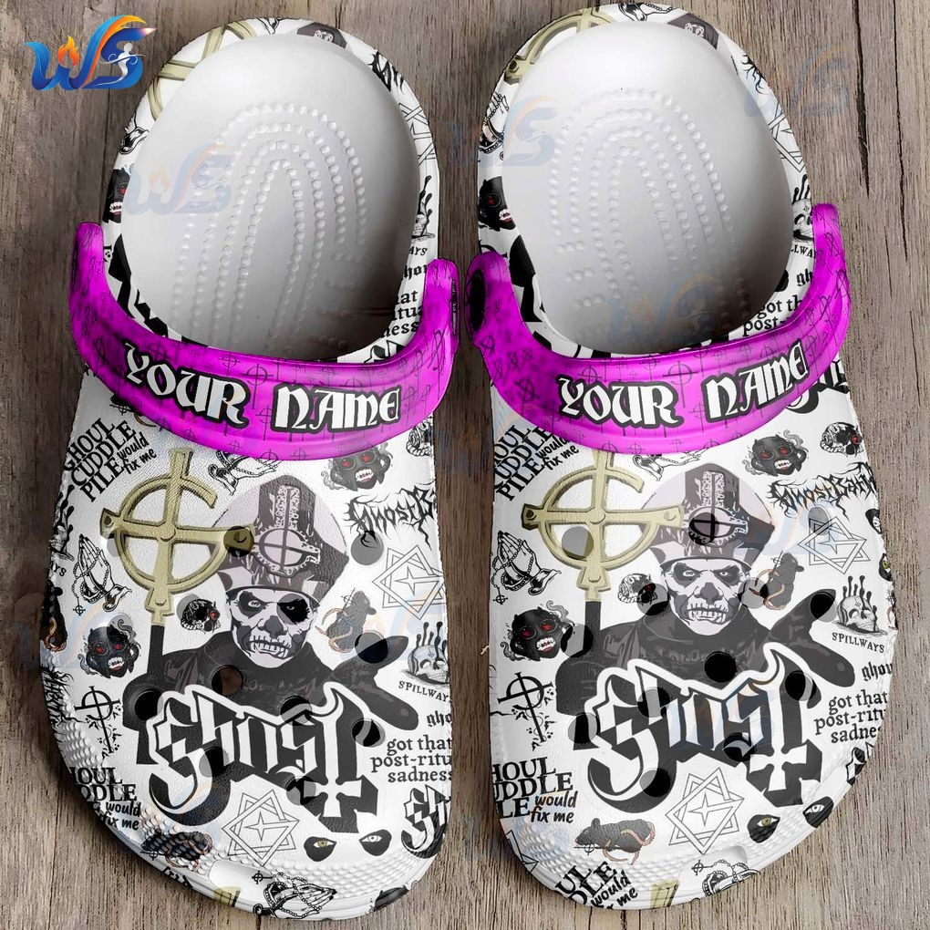 Gleammerch Ghost Band x Christmas Crocs Crocband Clogs Gleammerch Ghost Band x Christmas Crocs Crocband Clogs