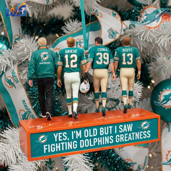 Holiday Miami Dolphins Football Keepsake Celebrating Ornament