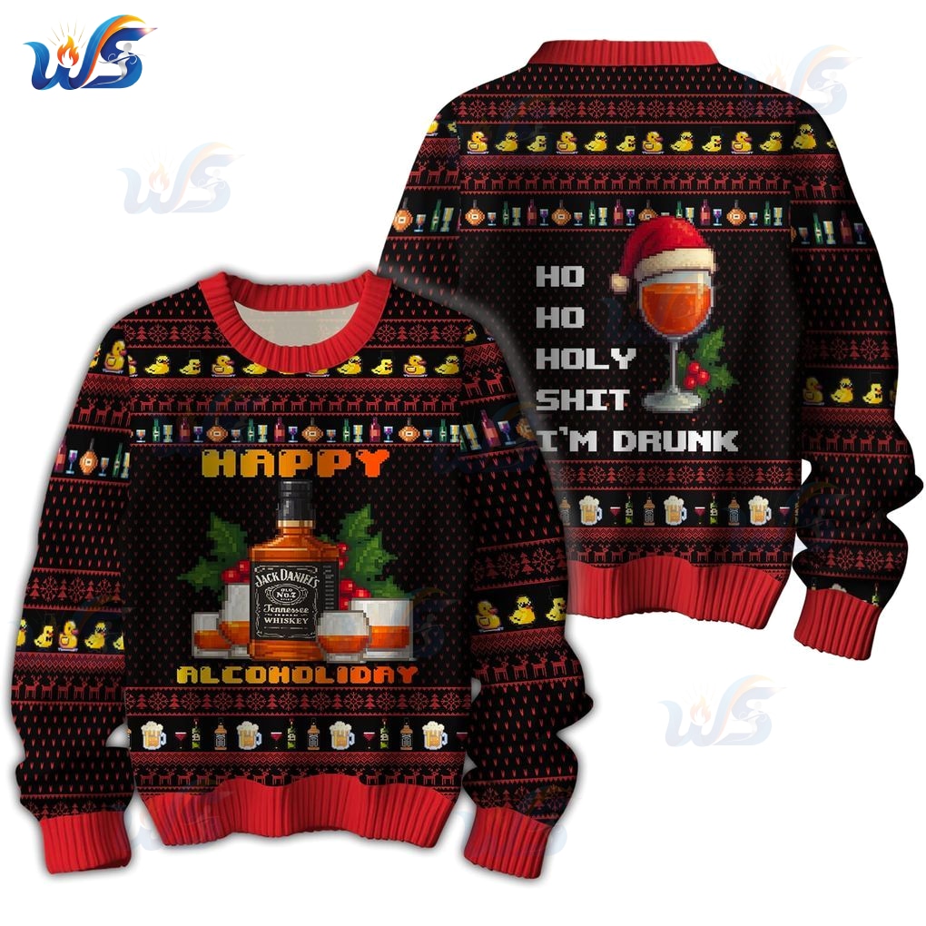 Jack Daniel Happy Alcoholiday Christmas Ugly Sweater Jack Daniel Happy Alcoholiday Christmas Ugly Sweater