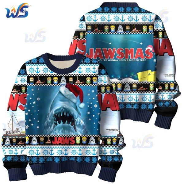 Jaws Christmas For Friends Ugly Sweater