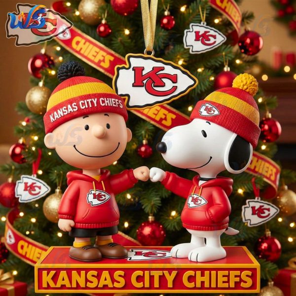 Kansas City Football Holiday Keepsake Celebrating Red-and-Gold Peanuts Ornament