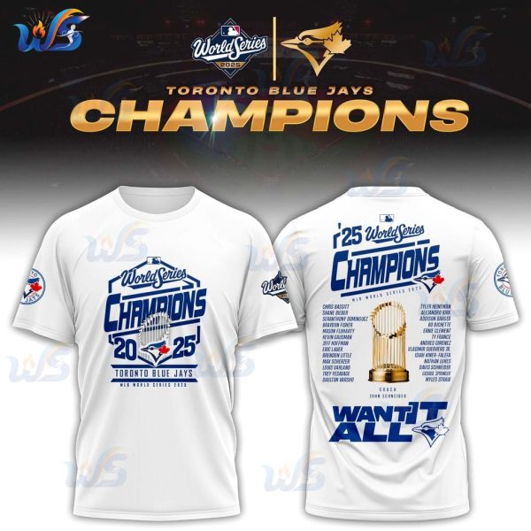 Let Go Blue Jays 2025 Champions Limited White T-Shirt Sweatshirt