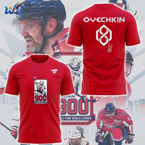 Limited 2025 Alex Ovechkin 900 Goals Red T-Shirt