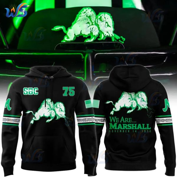 Marshall Thundering Football We Are Marshall Black 2025 Hoodie