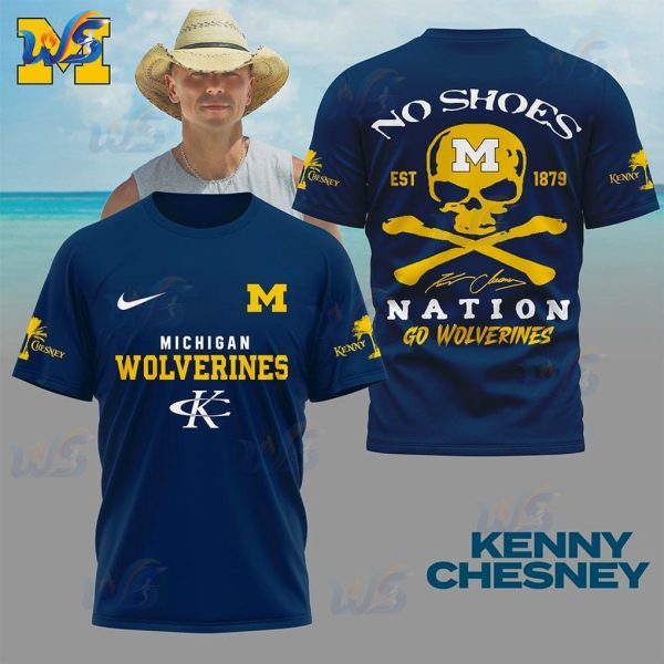 Michigan Wolverines x Kenny Chesney “No Shoes Nation” Go Blue Fan Shirt