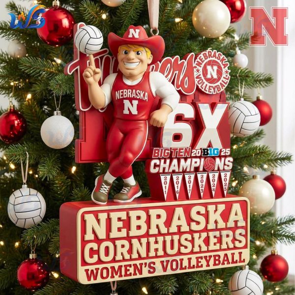 Nebraska Cornhuskers 6x Big Ten Champions 2025 Ornament