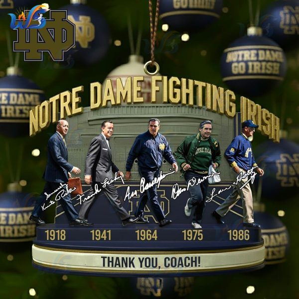 Notre Dame Fighting Irish Thank You Coach Ornament