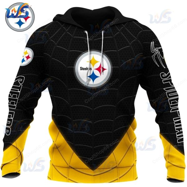 Pittsburgh Steelers x Spider Man 2025 Excellent Design Hoodie