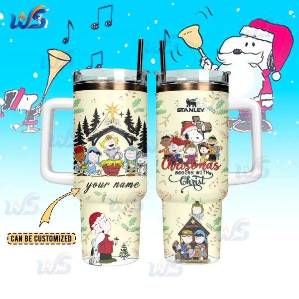 Snoopy Christmas Cartoon Custom Stanley Cup Tumbler