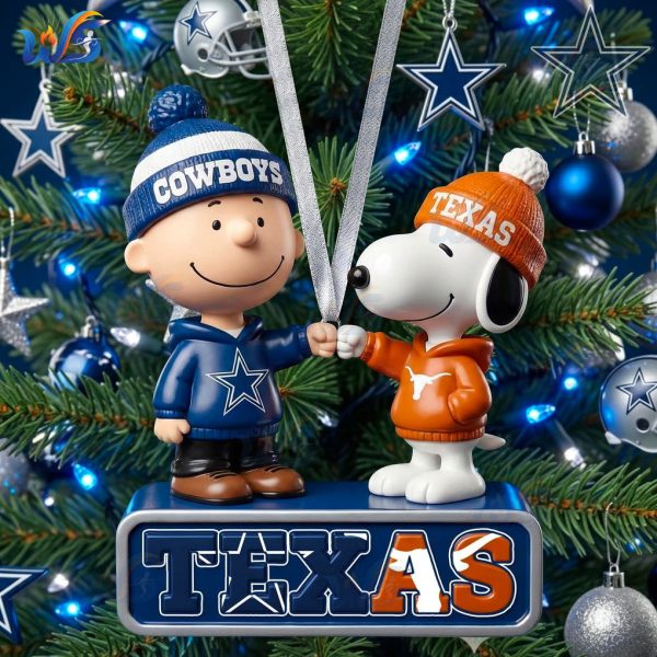 Texas Cowboys & Texas Longhorns Peanuts 2025 Christmas Ornament