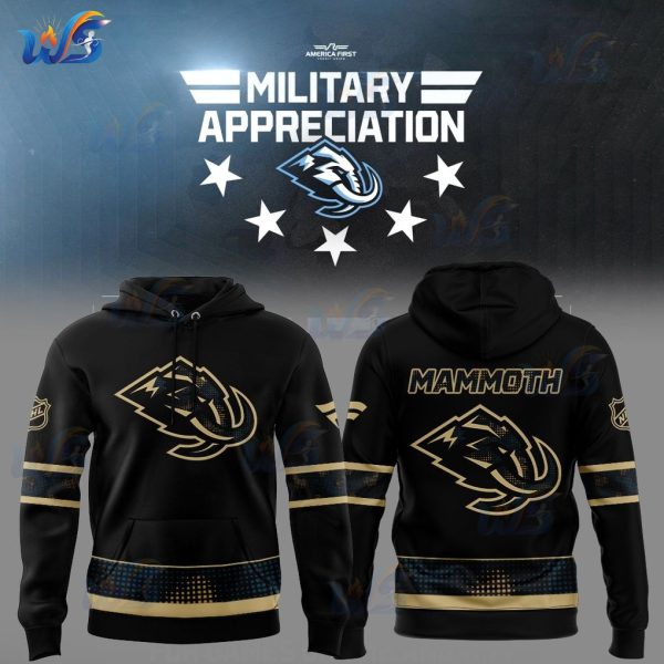 Utah Mammoth Salute to Service Black Hoodie