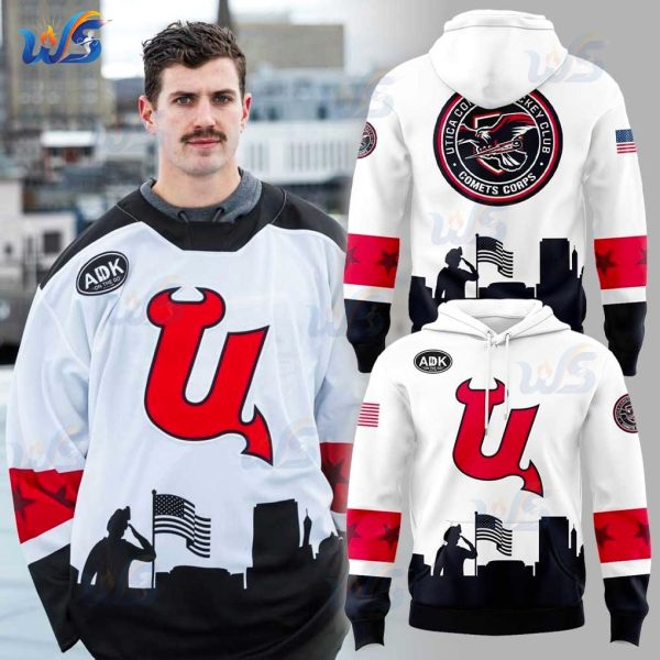 Utica Comets 2025 Veterans Day Game Hoodie