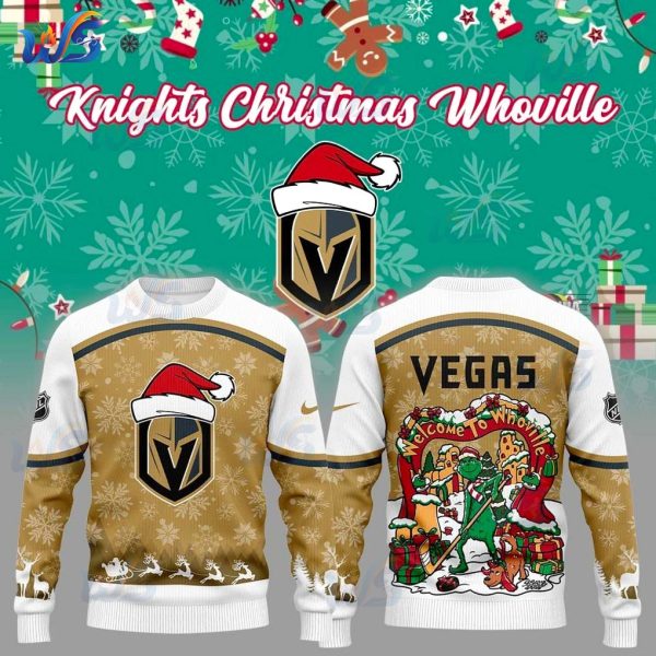 Vegas Golden Knights 2025 Whoville Christmas Ugly Sweater