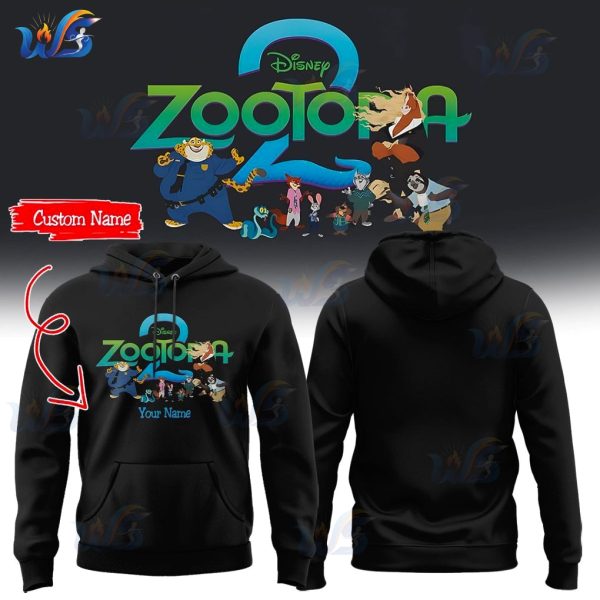 Zootopia 2 Custom Name Black Hoodie