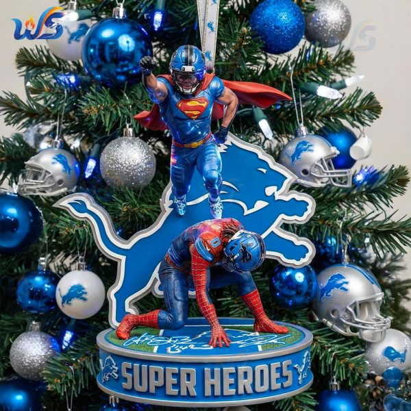 The Detroit Lions Super Heroes Ornament